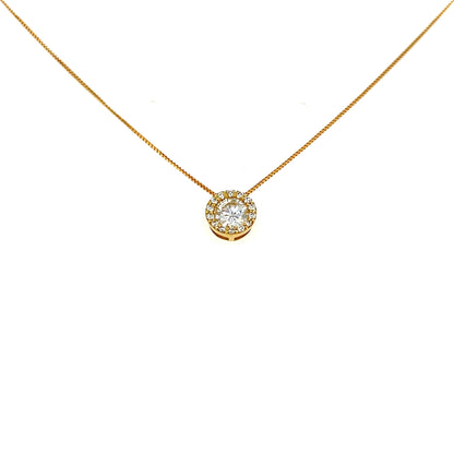 Halo Necklace 0.522/0.1ctK18YG - JMW Jewelry Wholesale