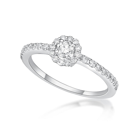 Halo Pave Ring 0.19/0.3ct - JMW Jewelry Wholesale