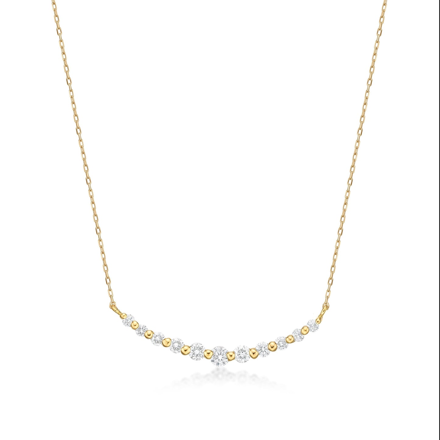 HC 11Dia Smile Necklace 0.3ct - Belgium Diamond - JMW Jewelry Wholesale