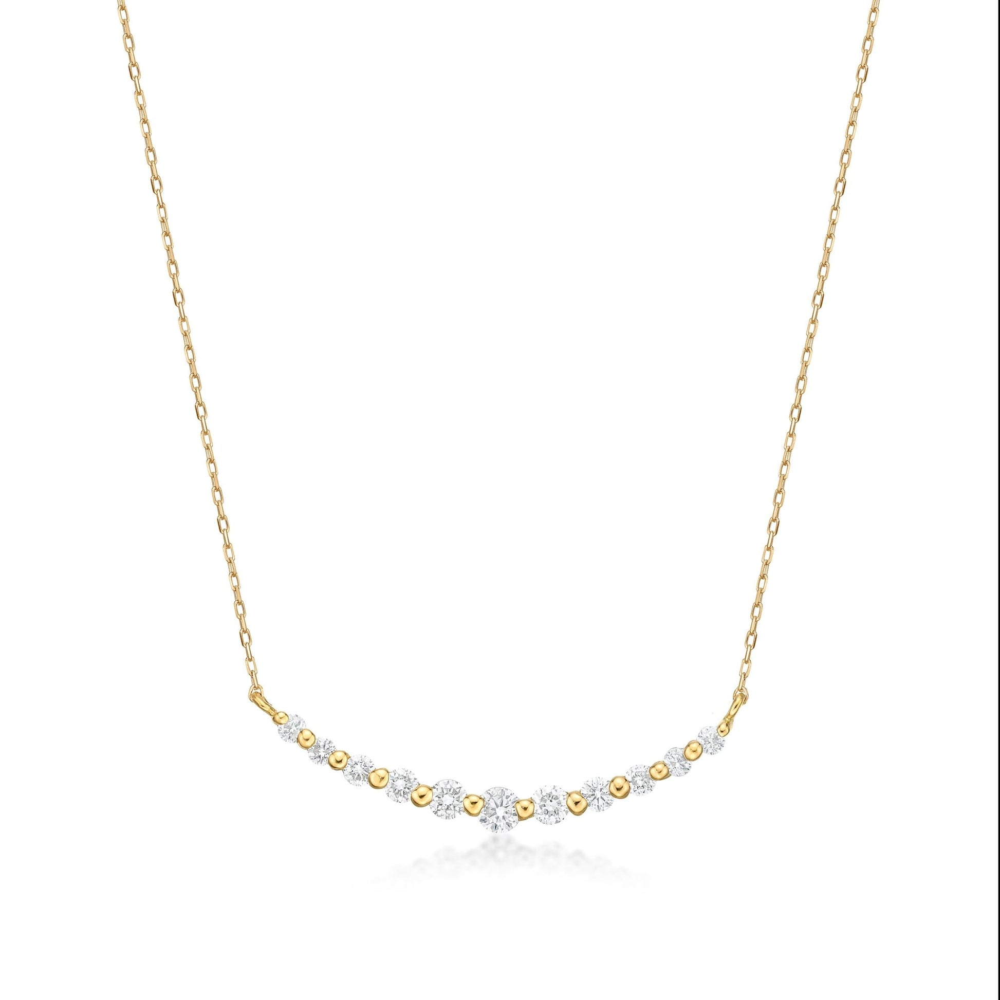 HC 11Dia Smile Necklace 0.3ct - Belgium Diamond - JMW Jewelry Wholesale