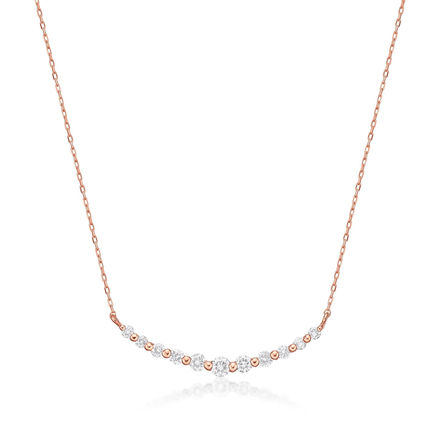 HC 11Dia Smile Necklace 0.3ct - Belgium Diamond - JMW Jewelry Wholesale