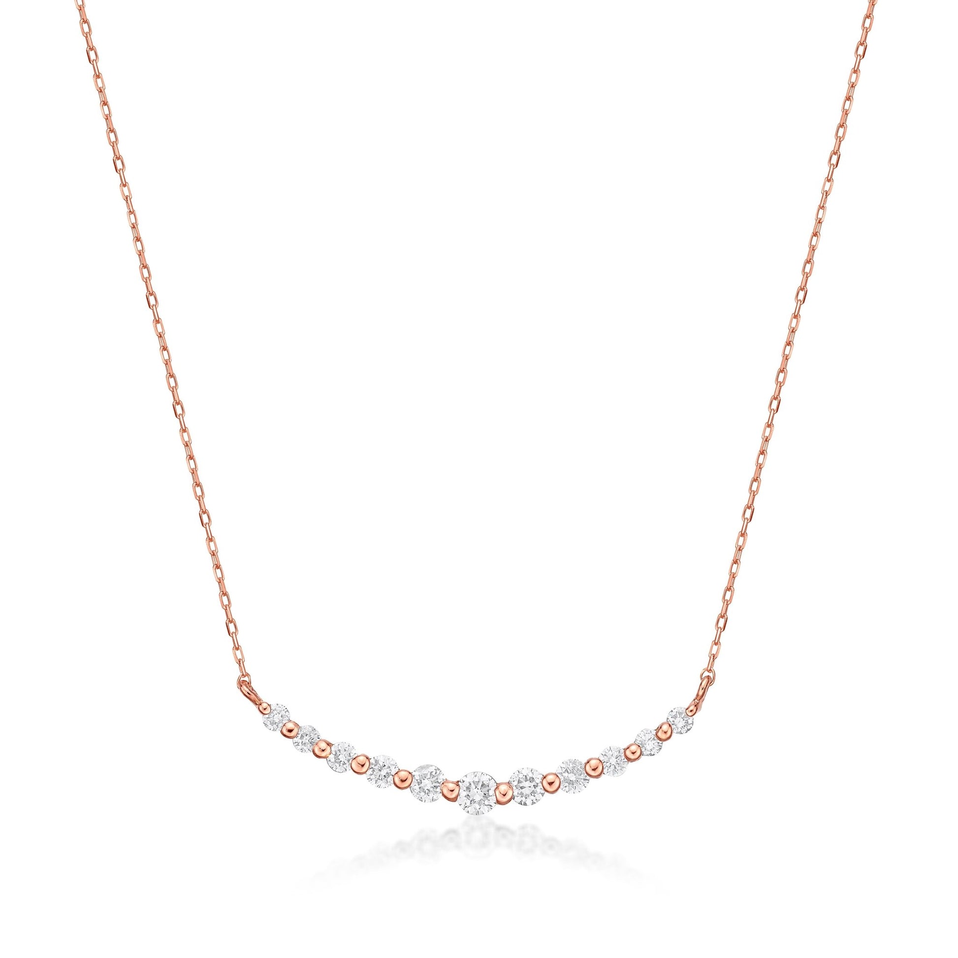 HC 11Dia Smile Necklace 0.3ct - Belgium Diamond - JMW Jewelry Wholesale