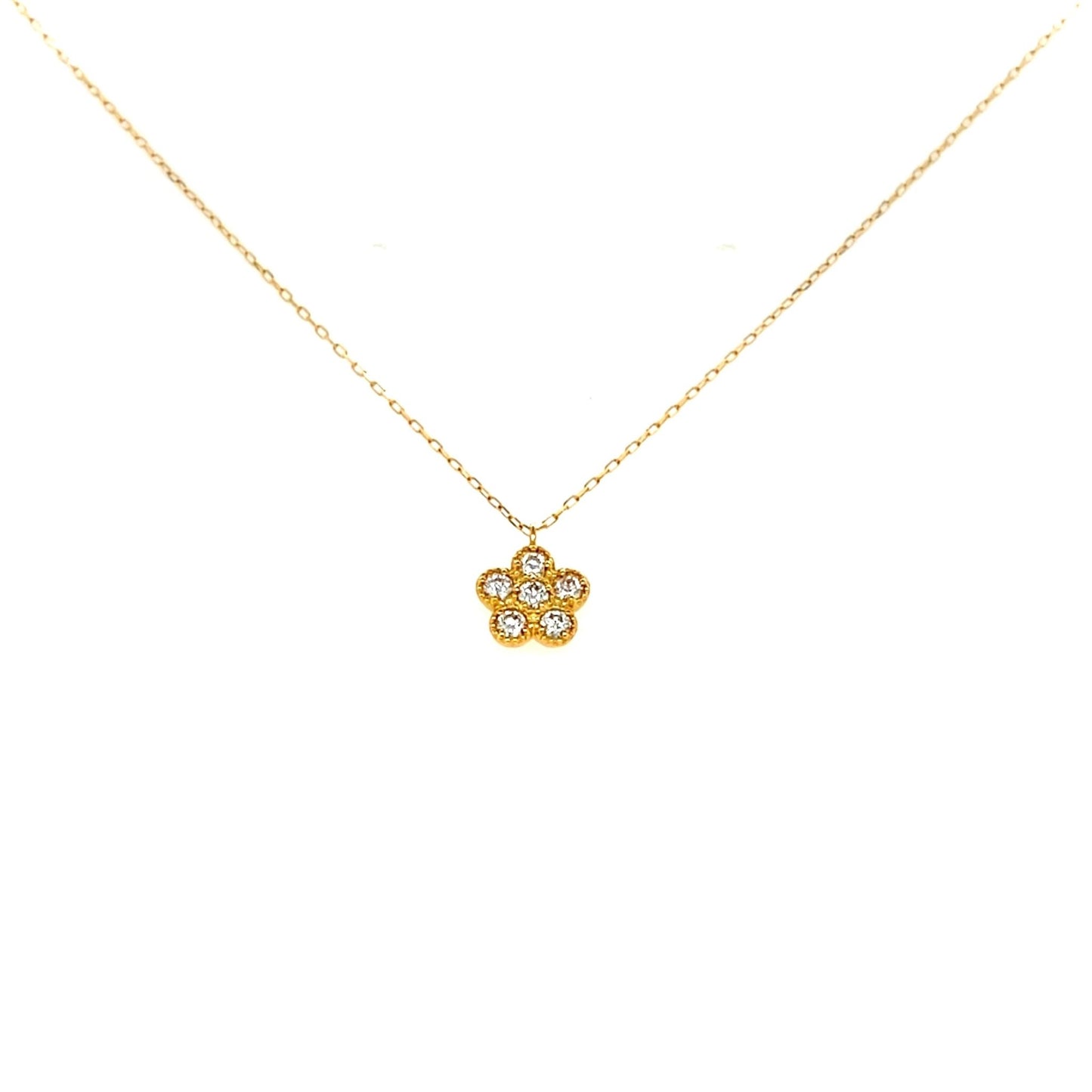HC 5 Petals Flower Necklace 0.18ct - JMW Jewelry Wholesale