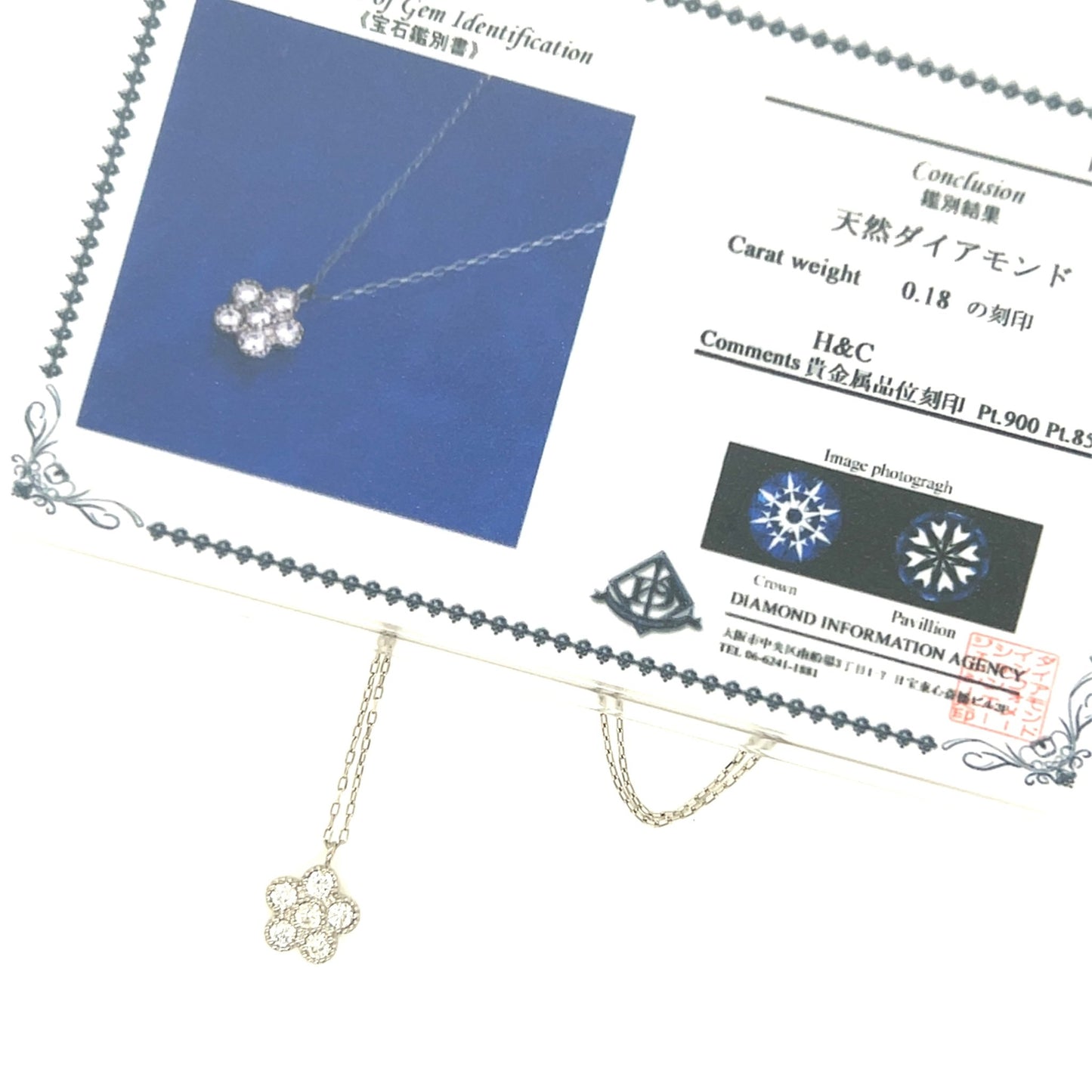 HC 5 Petals Flower Necklace 0.18ct - JMW Jewelry Wholesale