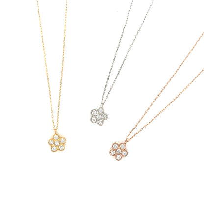 HC 5 Petals Flower Necklace 0.18ct - JMW Jewelry Wholesale