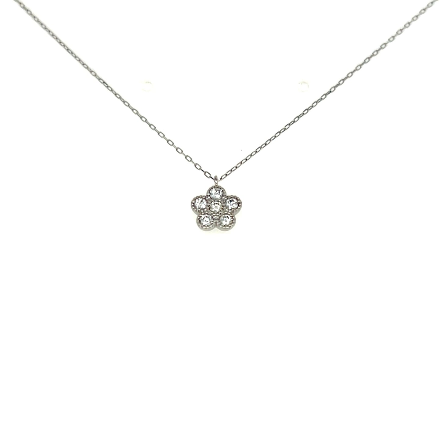 HC 5 Petals Flower Necklace 0.18ct - JMW Jewelry Wholesale