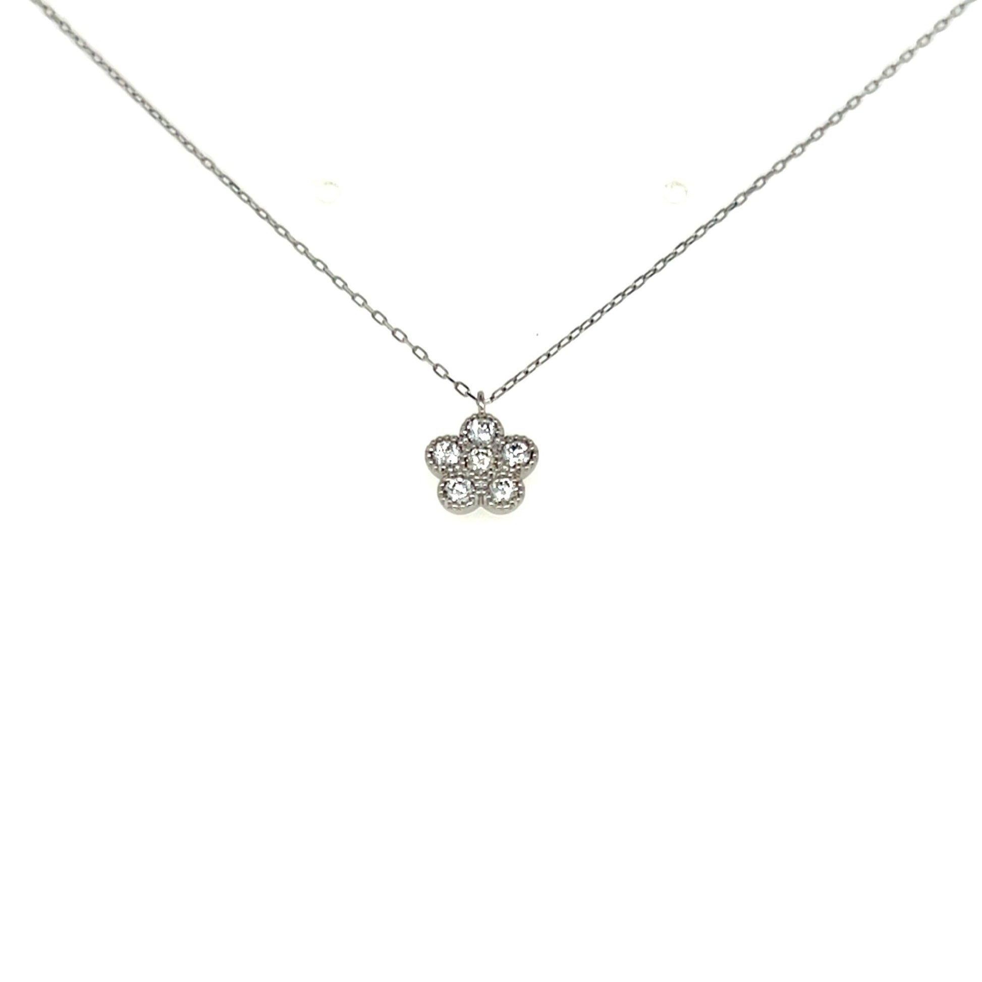 HC 5 Petals Flower Necklace 0.18ct - JMW Jewelry Wholesale