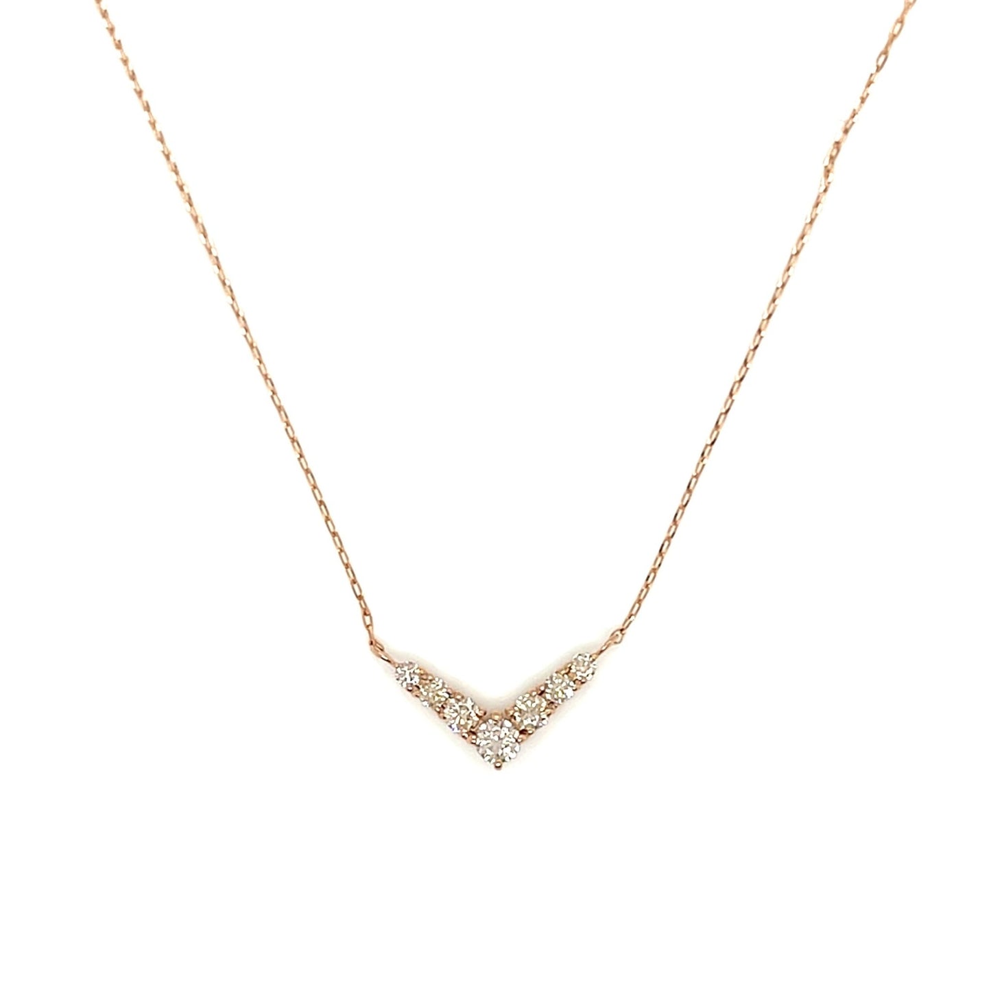 HC 7 Dia V Shape Necklace 0.2ct - JMW Jewelry Wholesale
