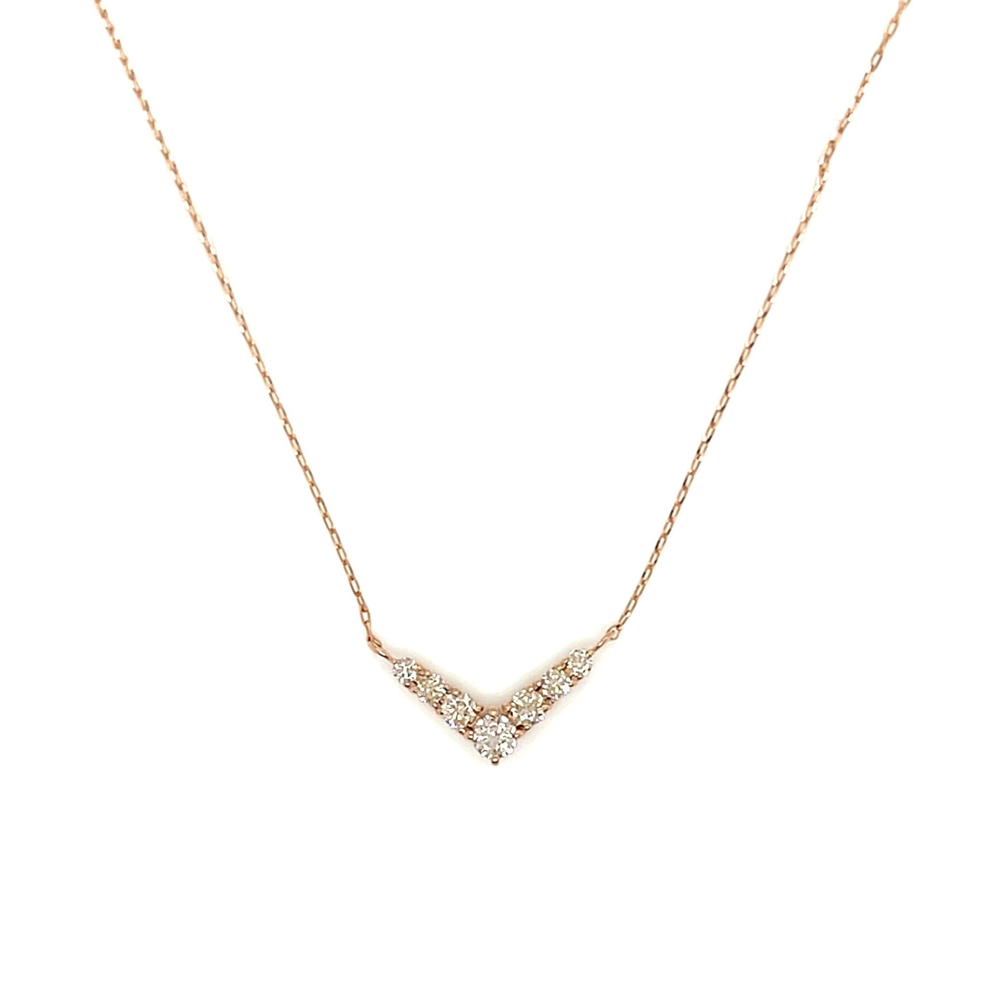HC 7 Dia V Shape Necklace 0.2ct - JMW Jewelry Wholesale