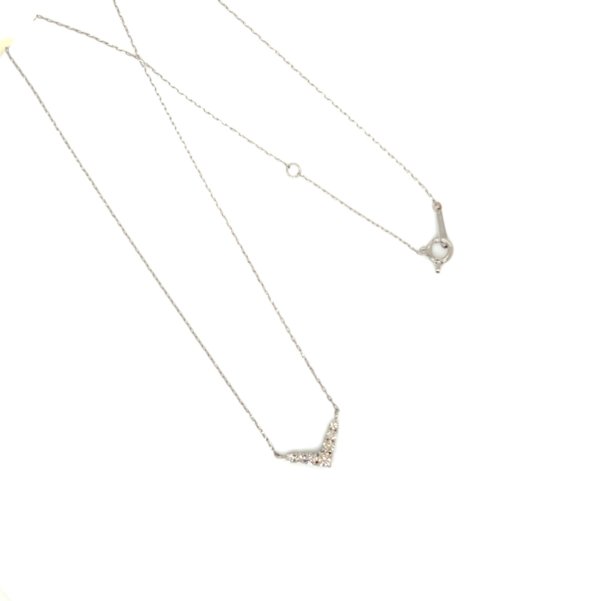 HC 7 Dia V Shape Necklace 0.2ct - JMW Jewelry Wholesale