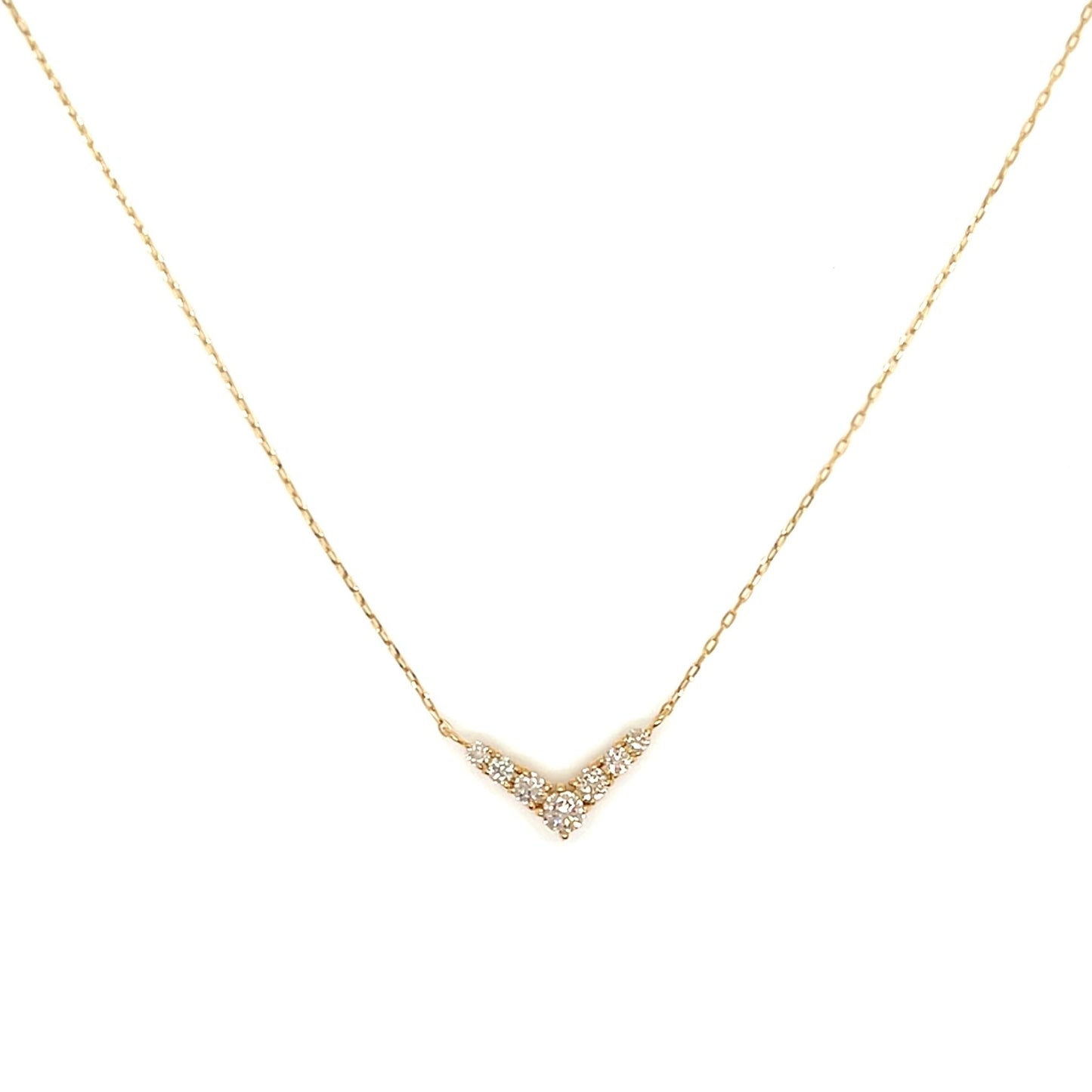 HC 7 Dia V Shape Necklace 0.2ct - JMW Jewelry Wholesale