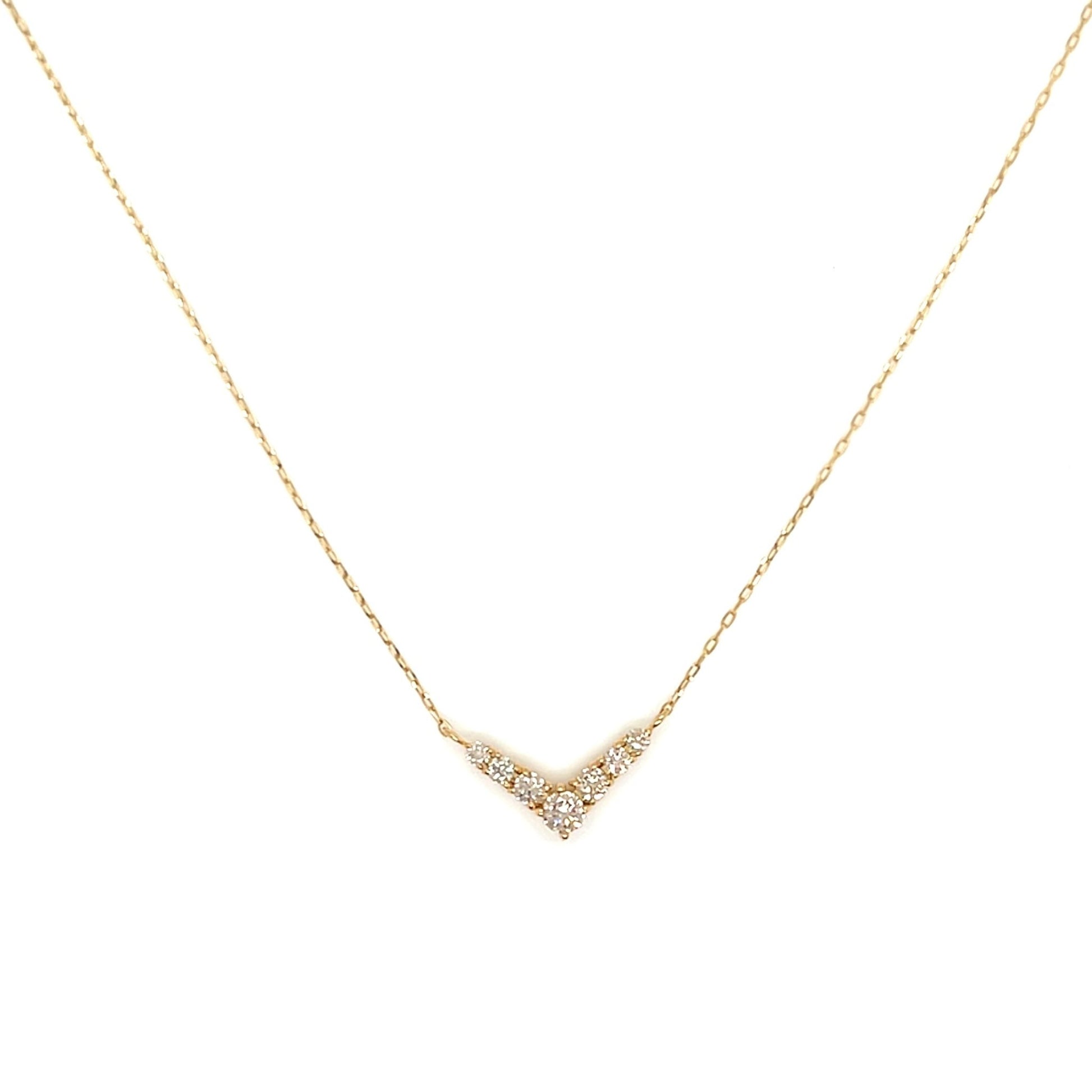HC 7 Dia V Shape Necklace 0.2ct - JMW Jewelry Wholesale