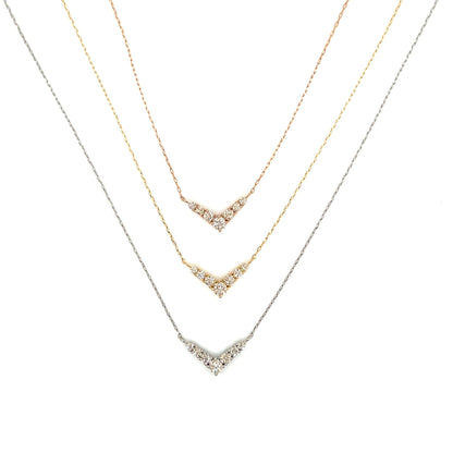 HC 7 Dia V Shape Necklace 0.2ct - JMW Jewelry Wholesale