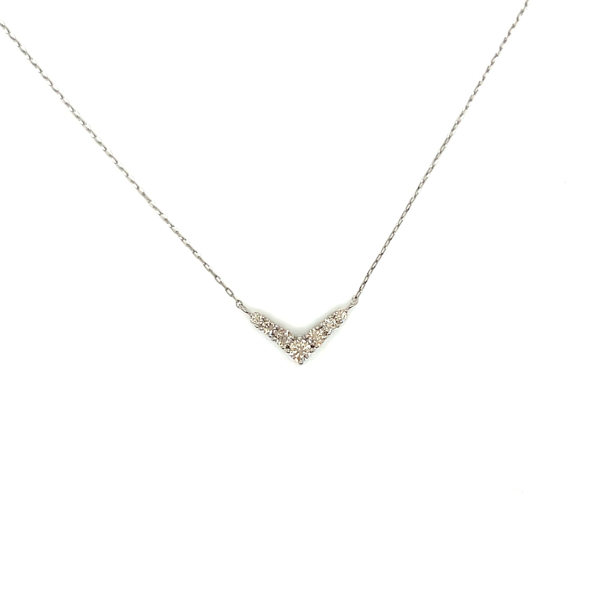 HC 7 Dia V Shape Necklace 0.2ct - JMW Jewelry Wholesale