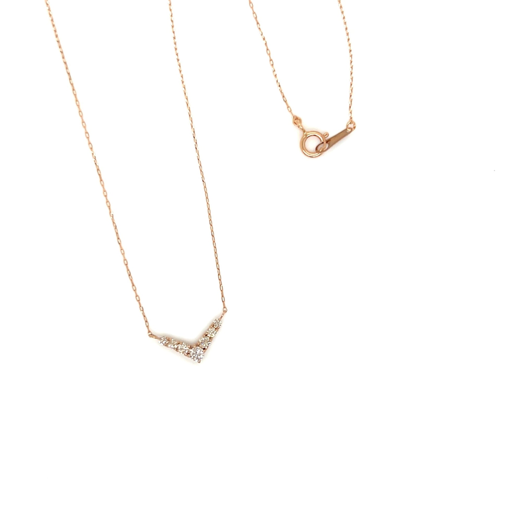 HC 7 Dia V Shape Necklace 0.2ct - JMW Jewelry Wholesale