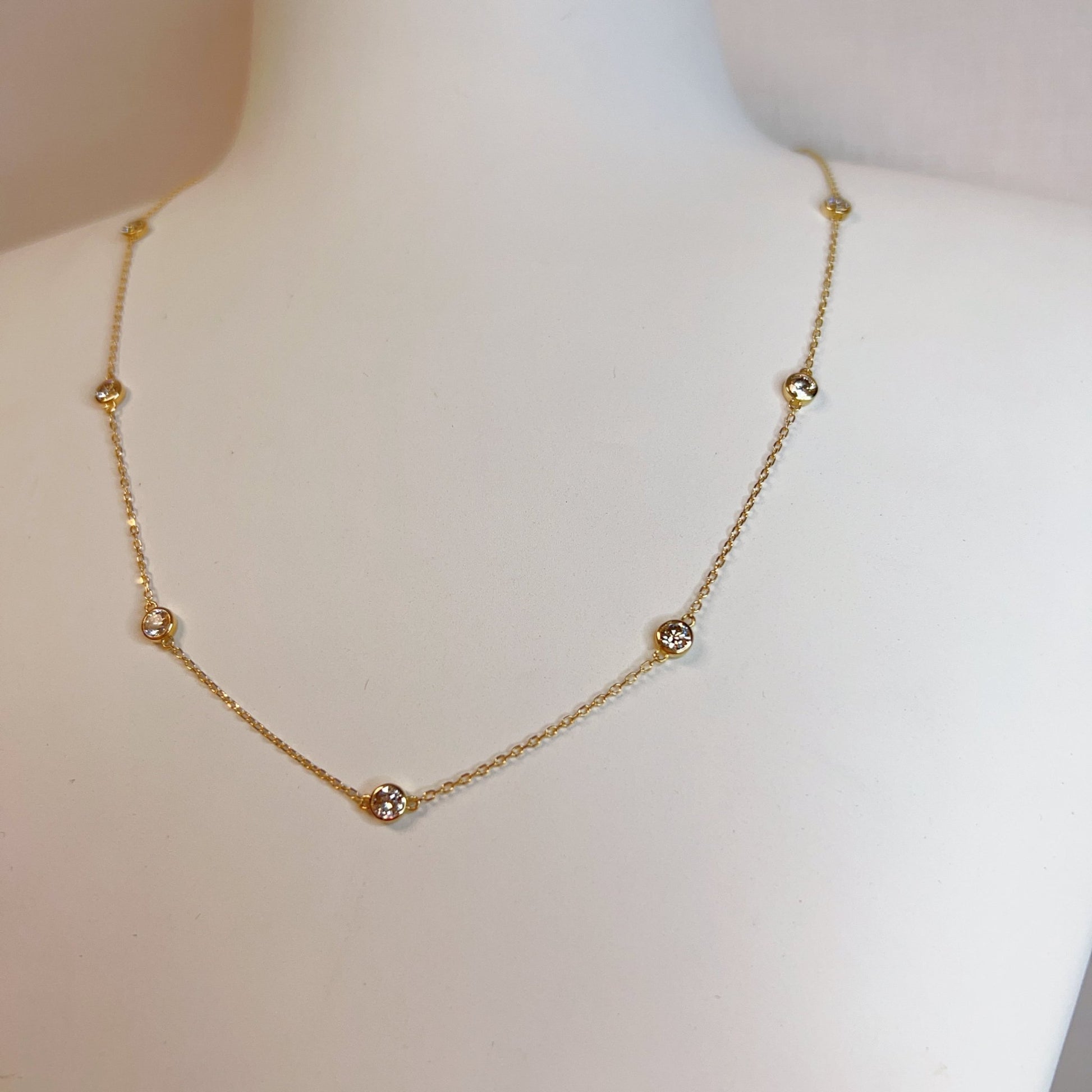 HC Bubble Station Necklace 1ct - JMW Jewelry Wholesale