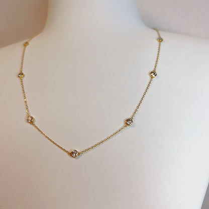 HC Bubble Station Necklace 1ct - JMW Jewelry Wholesale