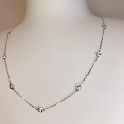 HC Bubble Station Necklace 1ct - JMW Jewelry Wholesale