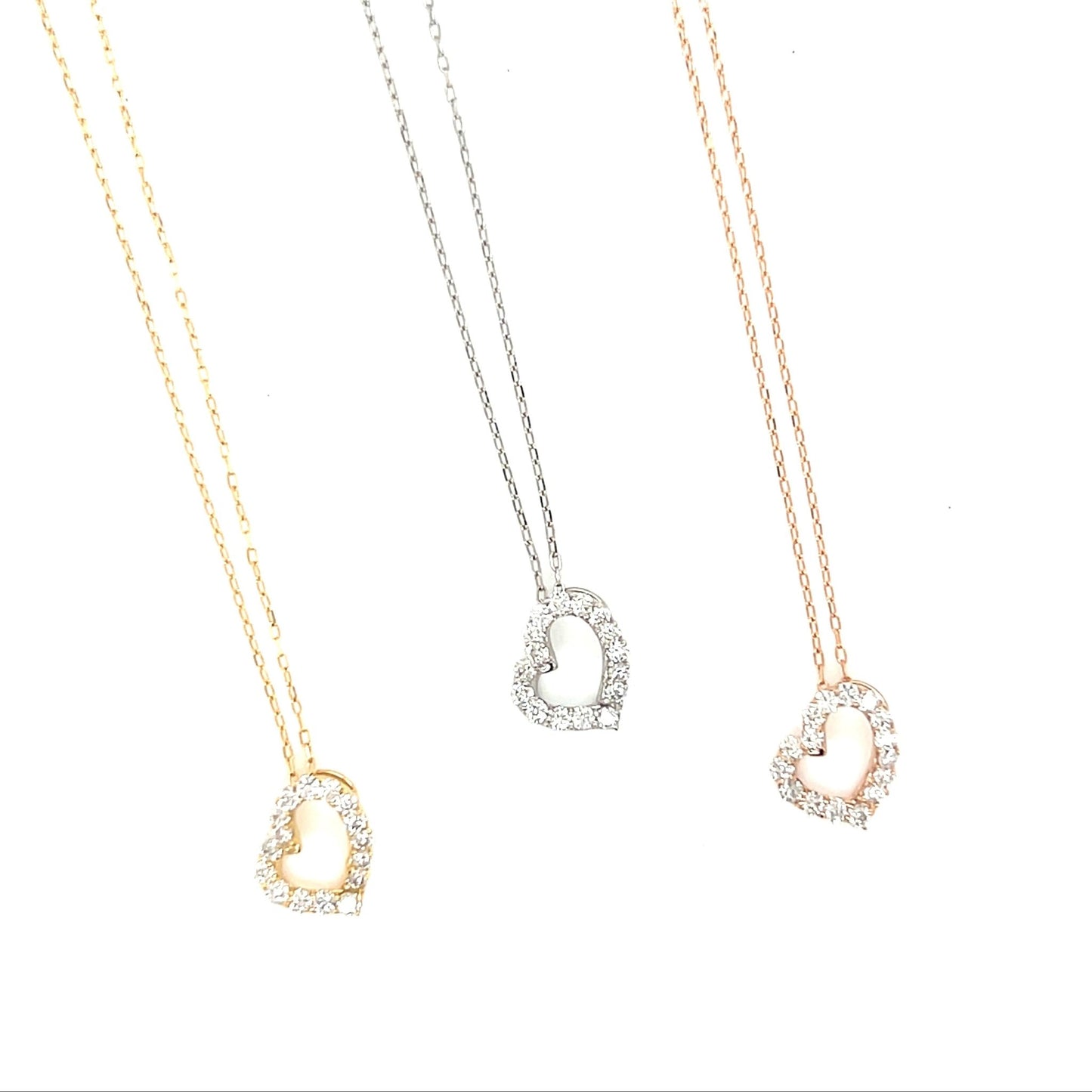 HC Curved Heart Necklace 0.2ct - JMW Jewelry Wholesale