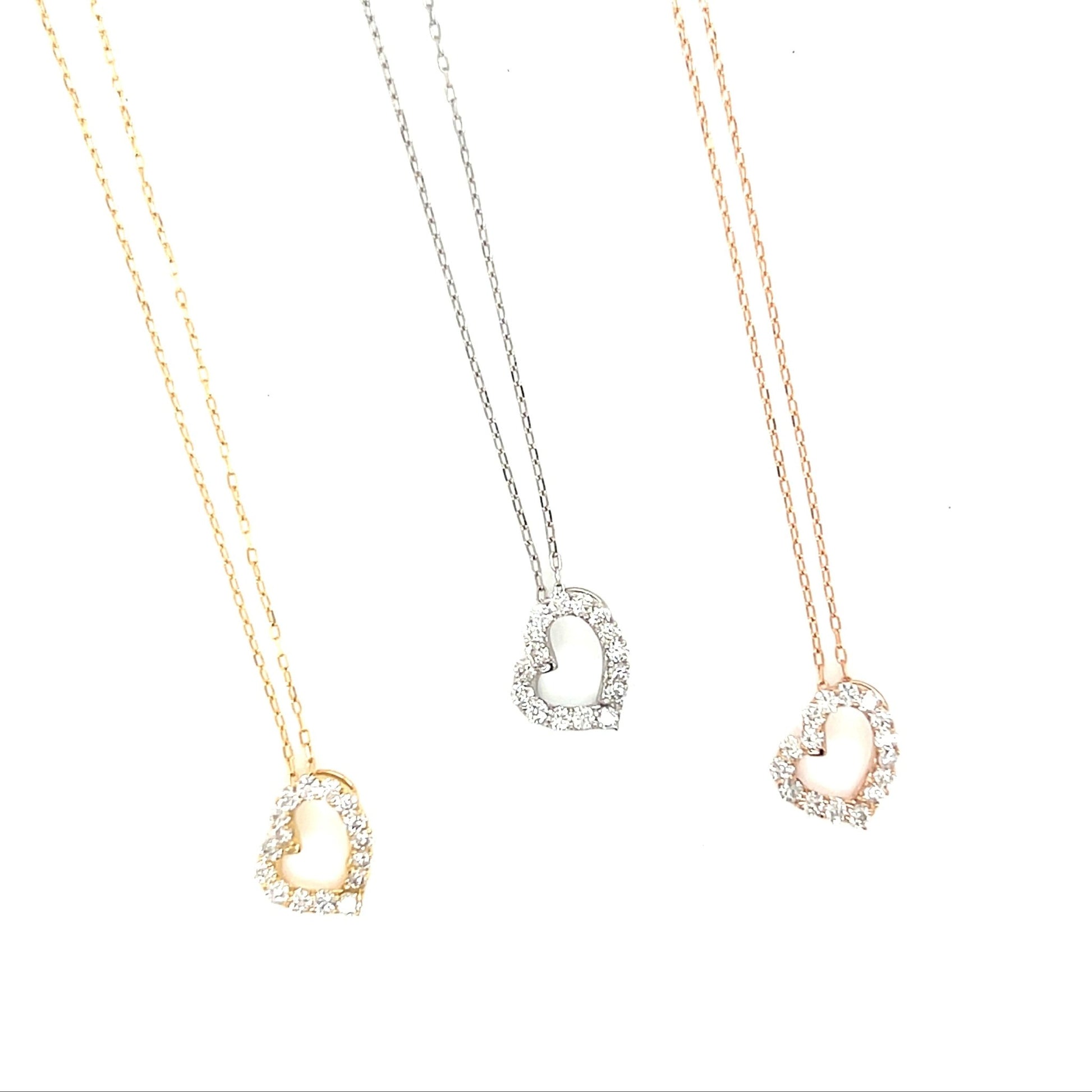 HC Curved Heart Necklace 0.2ct - JMW Jewelry Wholesale