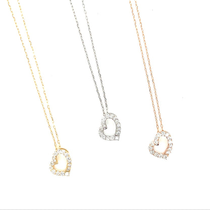 HC Curved Heart Necklace 0.2ct - JMW Jewelry Wholesale