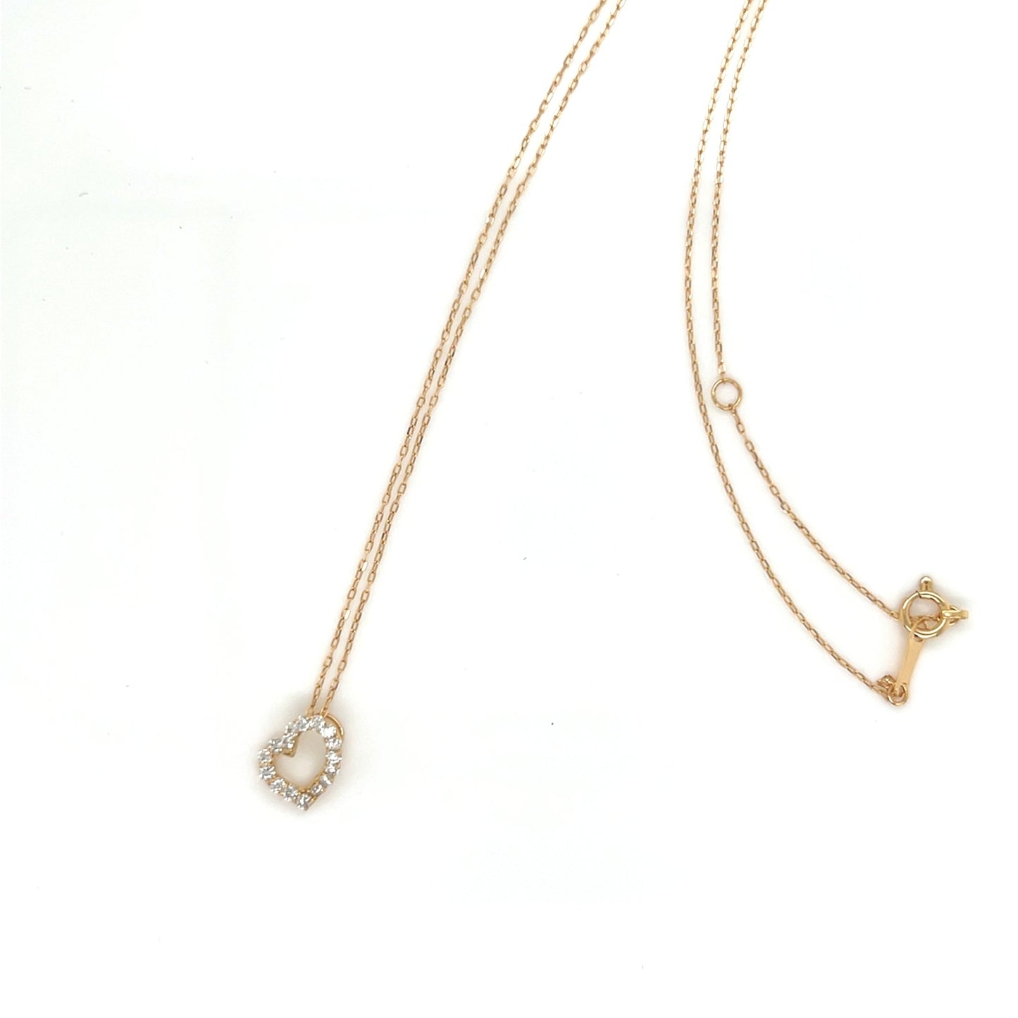HC Curved Heart Necklace 0.2ct - JMW Jewelry Wholesale