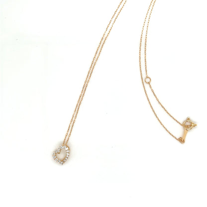 HC Curved Heart Necklace 0.2ct - JMW Jewelry Wholesale