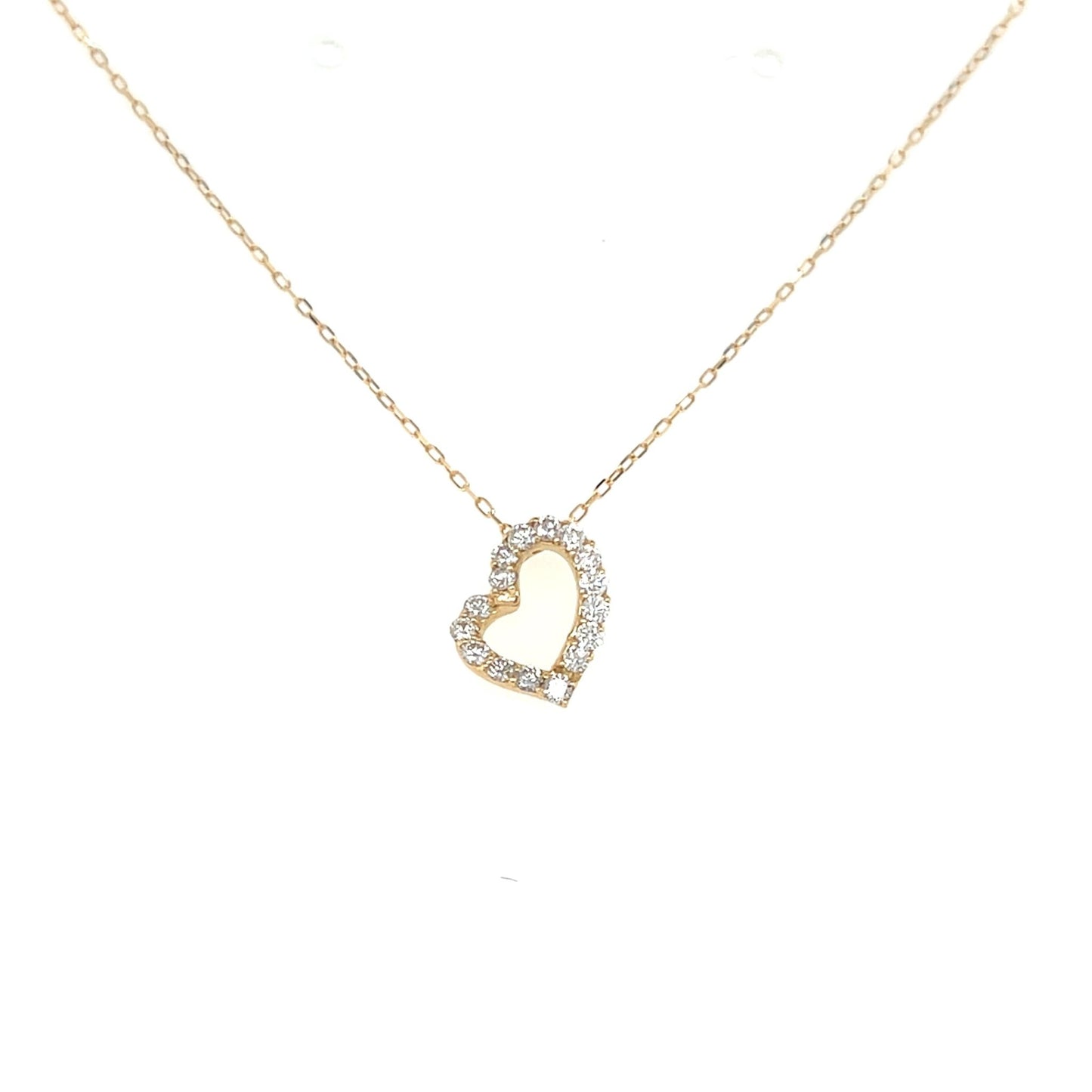 HC Curved Heart Necklace 0.2ct - JMW Jewelry Wholesale