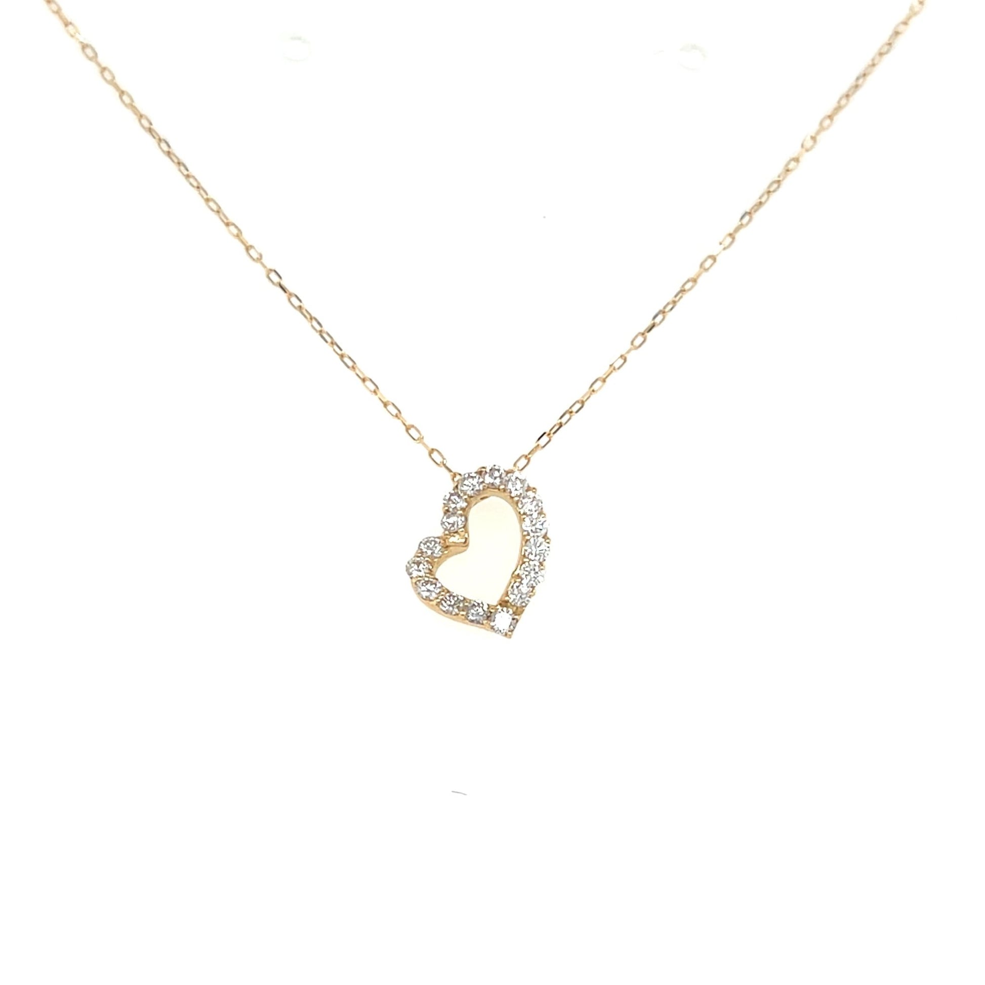 HC Curved Heart Necklace 0.2ct - JMW Jewelry Wholesale