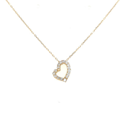 HC Curved Heart Necklace 0.2ct - JMW Jewelry Wholesale