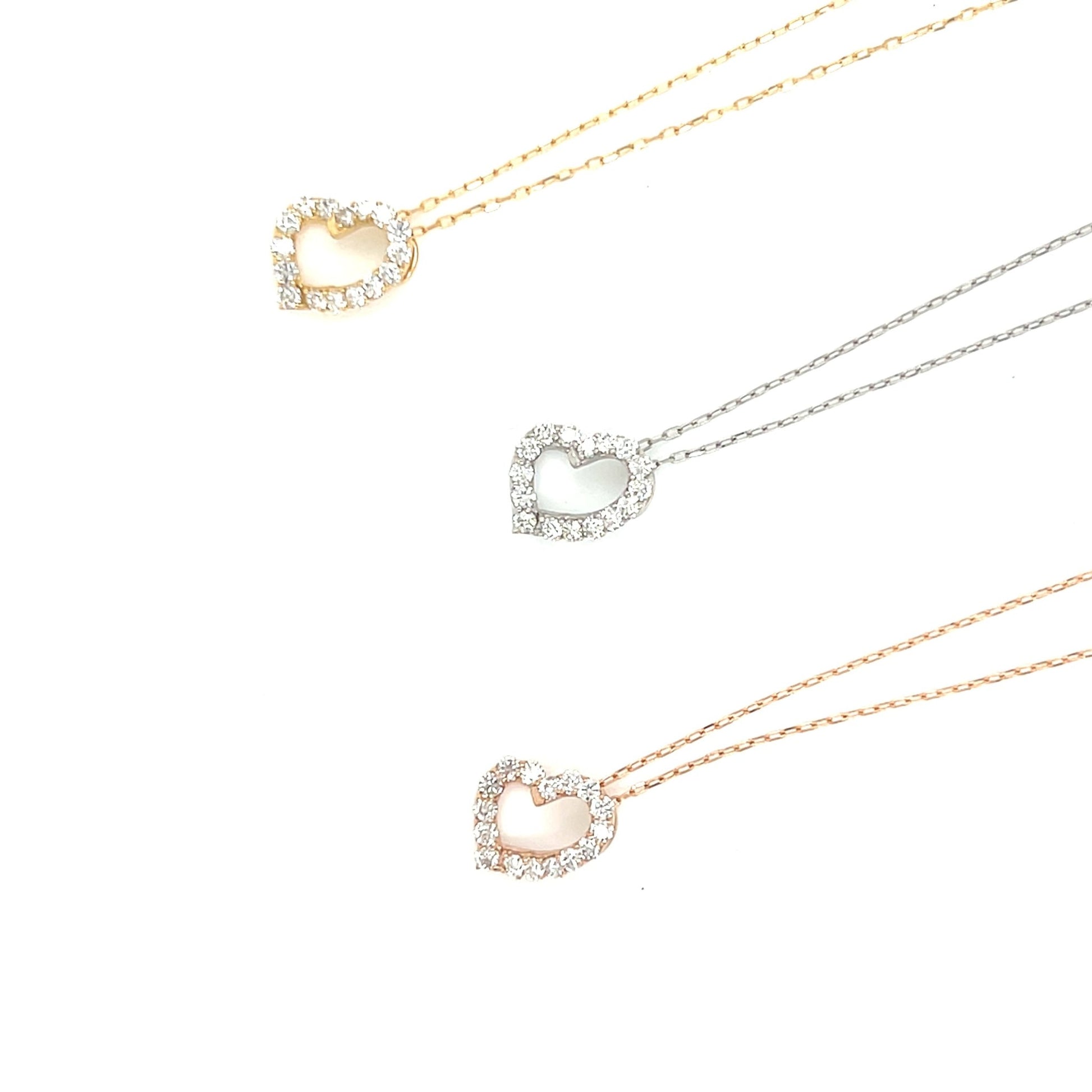 HC Curved Heart Necklace 0.2ct - JMW Jewelry Wholesale