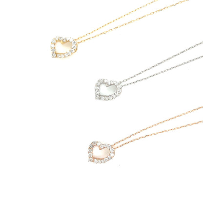 HC Curved Heart Necklace 0.2ct - JMW Jewelry Wholesale