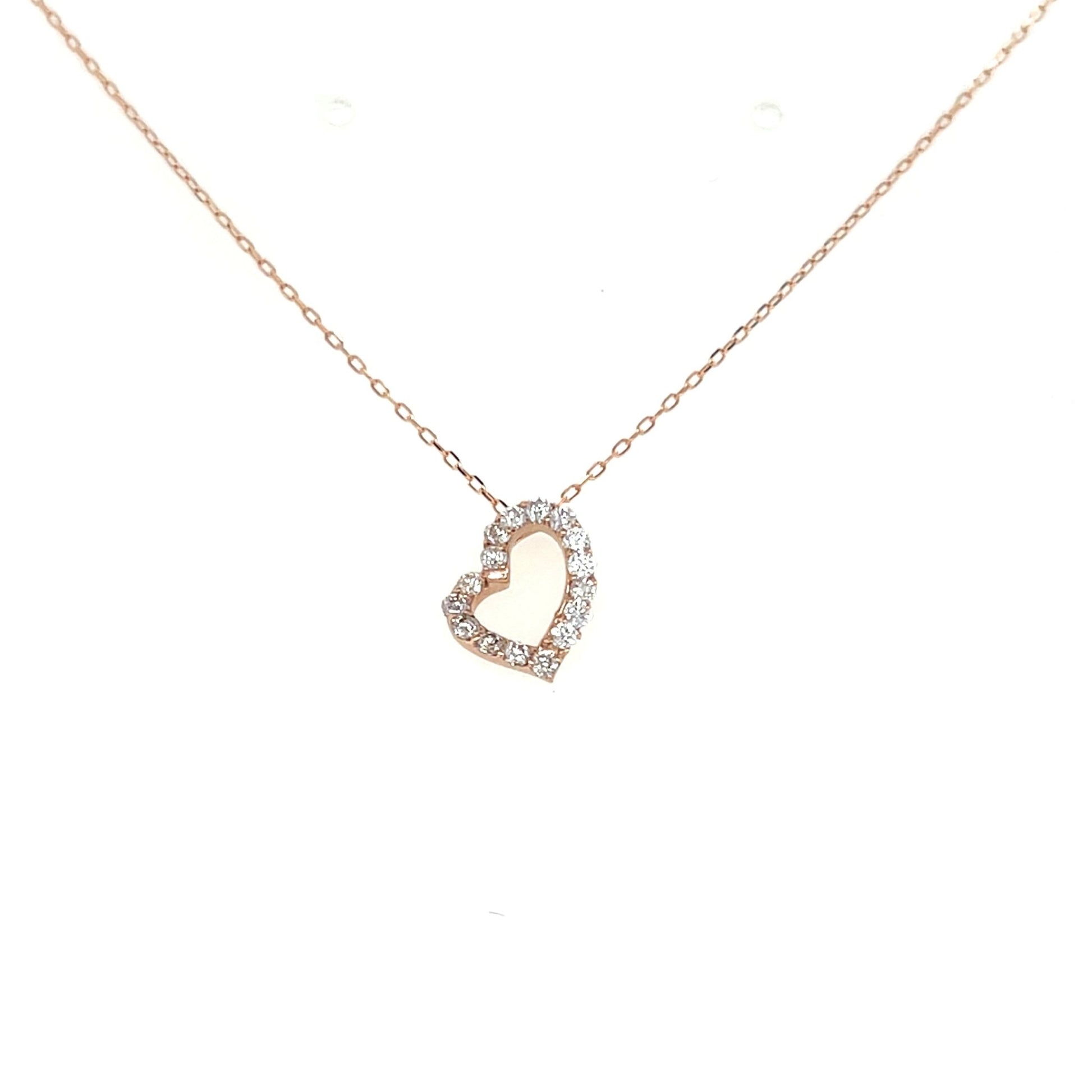 HC Curved Heart Necklace 0.2ct - JMW Jewelry Wholesale