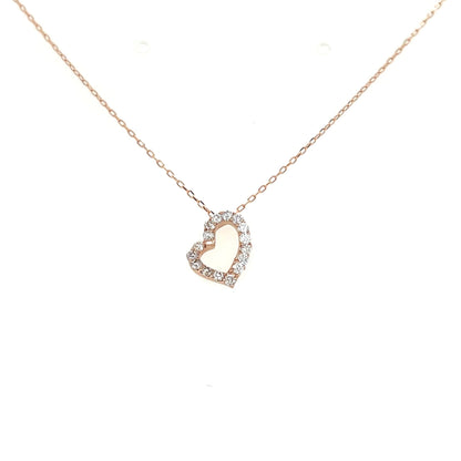 HC Curved Heart Necklace 0.2ct - JMW Jewelry Wholesale