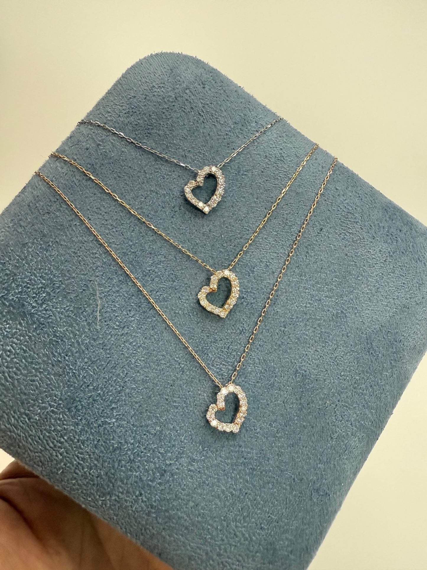 HC Curved Heart Necklace 0.2ct - JMW Jewelry Wholesale