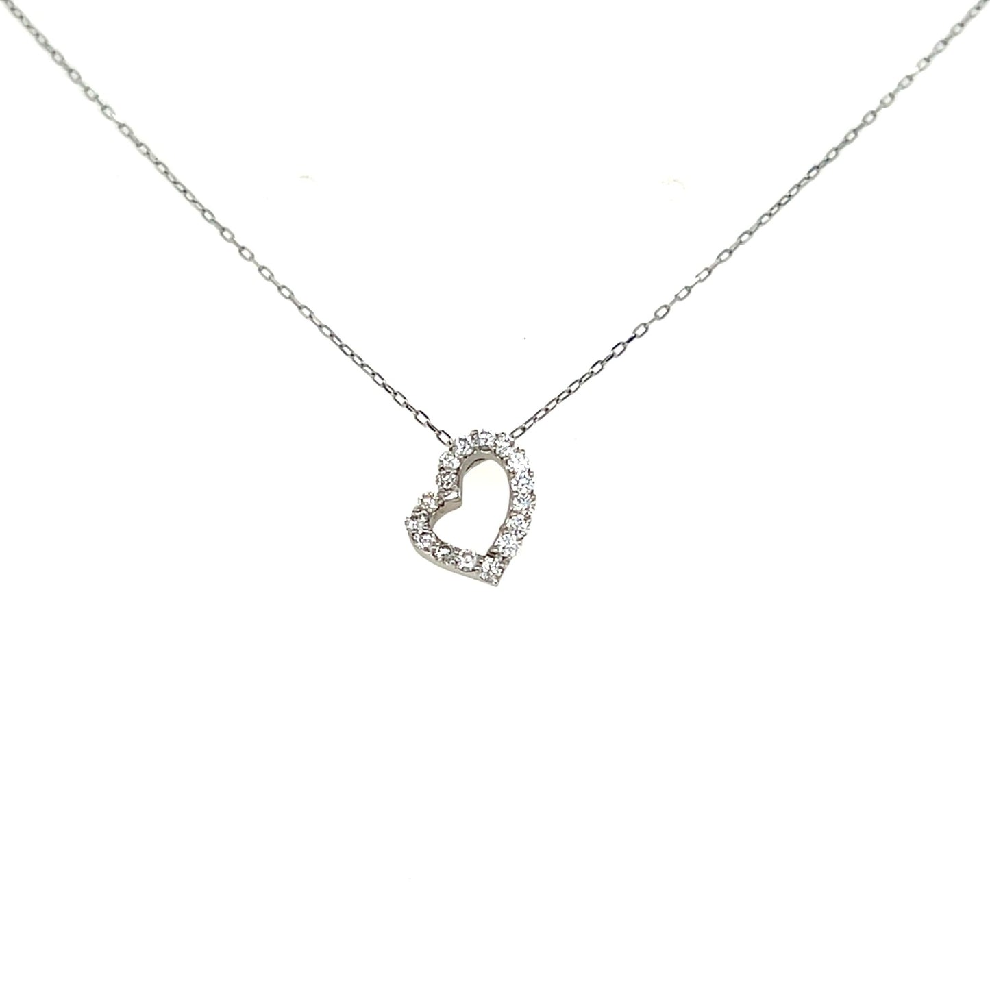 HC Curved Heart Necklace 0.2ct - JMW Jewelry Wholesale
