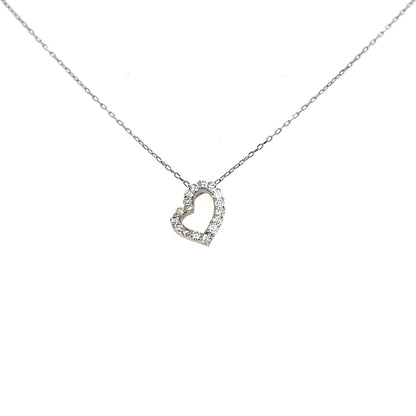 HC Curved Heart Necklace 0.2ct - JMW Jewelry Wholesale