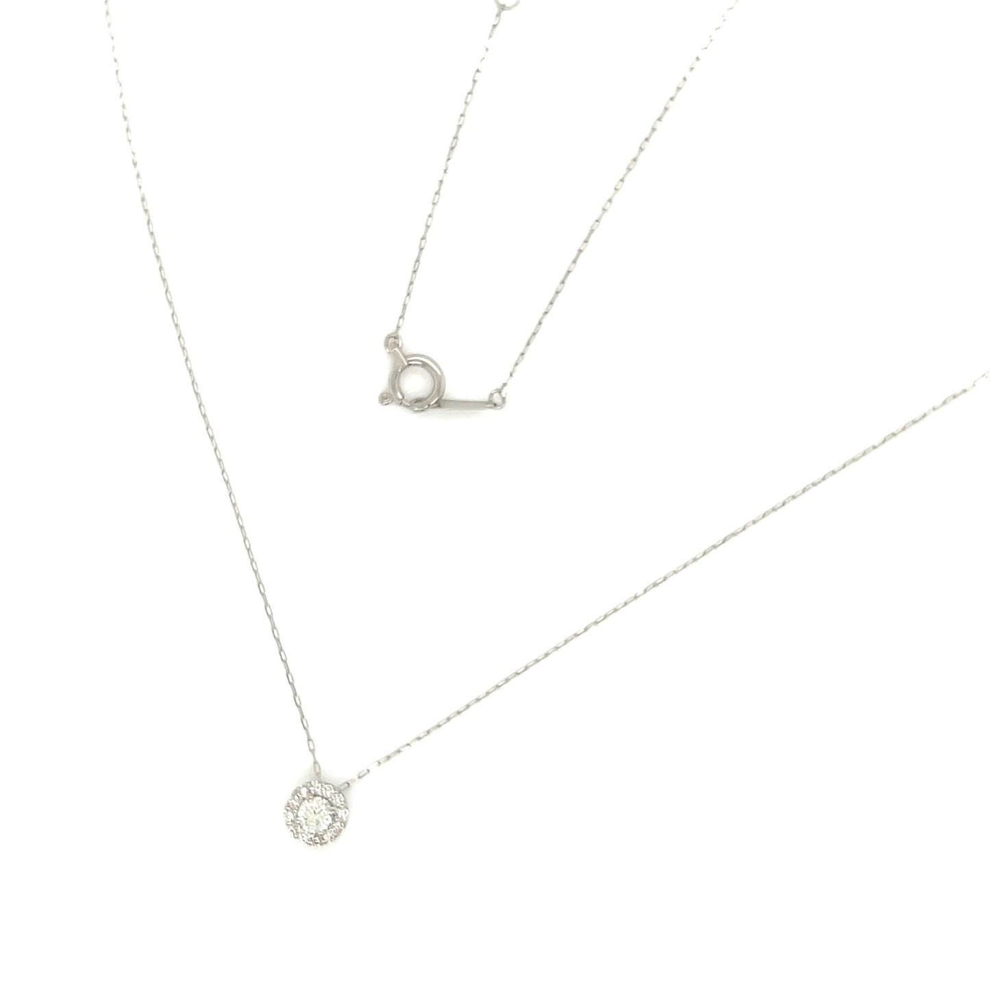 HC Halo Necklace 0.09/0.06ct - JMW Jewelry Wholesale