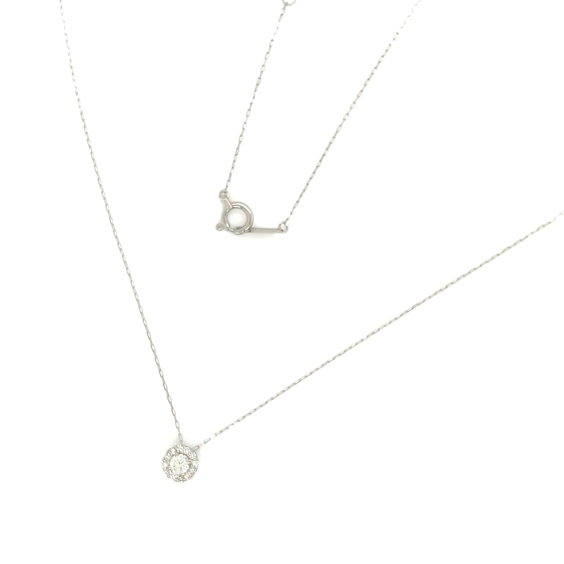 HC Halo Necklace 0.09/0.06ct - JMW Jewelry Wholesale
