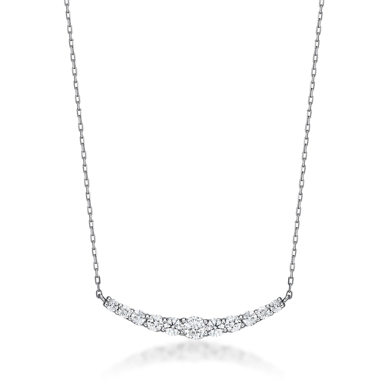 HC Heart shape 11Dia Smile Necklace 0.5ct - JMW Jewelry Wholesale