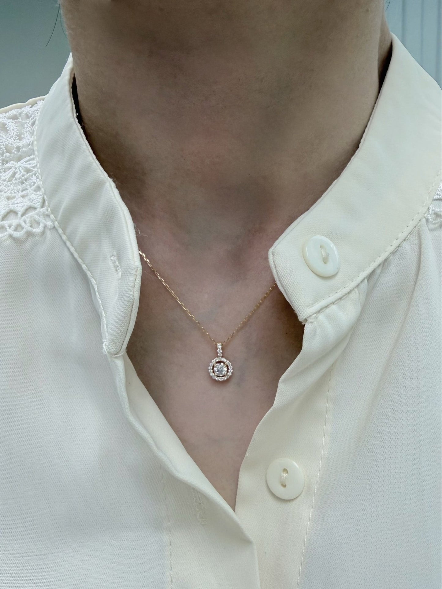 HC Round Pendant Necklace 0.23/0.1ct - JMW Jewelry Wholesale