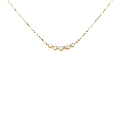Heart & Cupid cut 5 Dia Smile Necklace 0.3ct - JMW Jewelry Wholesale