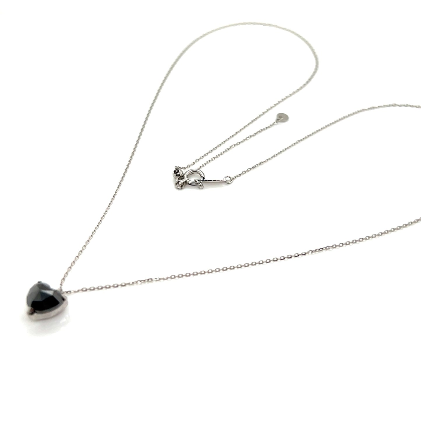 Heart Shaped Black Diamond Necklace 1ct - JMW Jewelry Wholesale