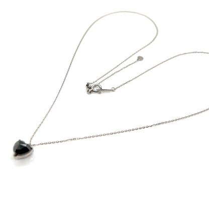 Heart Shaped Black Diamond Necklace 1ct - JMW Jewelry Wholesale