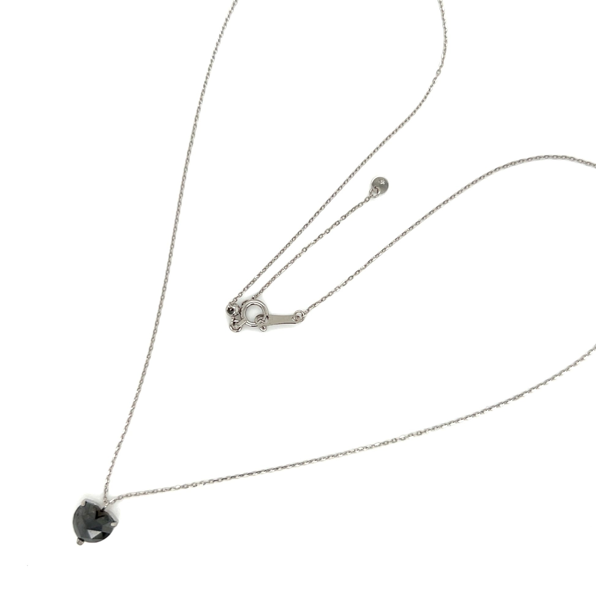 Heart Shaped Black Diamond Necklace 1ct - JMW Jewelry Wholesale