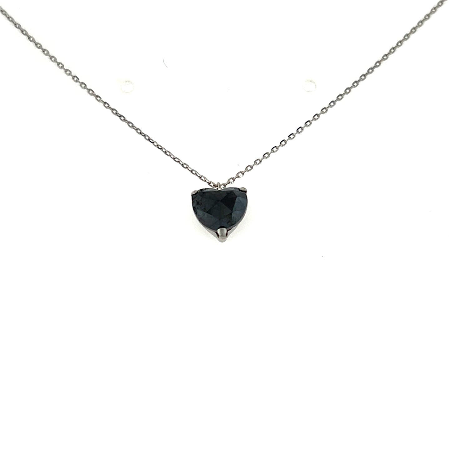 Heart Shaped Black Diamond Necklace 1ct - JMW Jewelry Wholesale