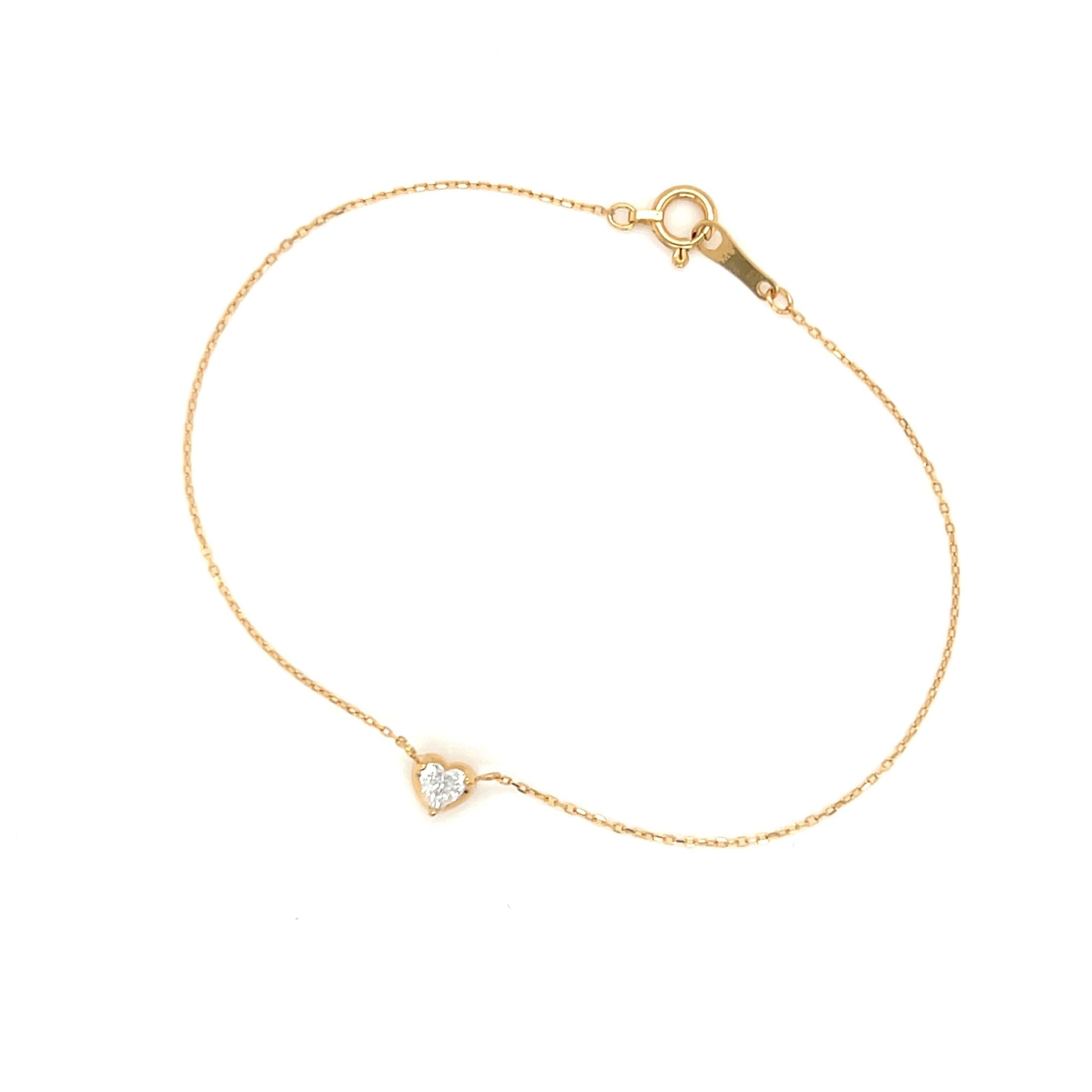 Heart - shaped Dia Heart Bracelet 0.14ct - JMW Jewelry Wholesale