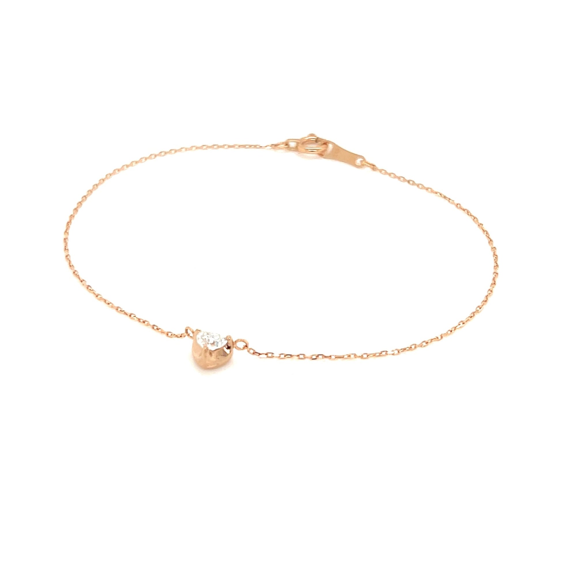 Heart - shaped Dia Heart Bracelet 0.14ct - JMW Jewelry Wholesale
