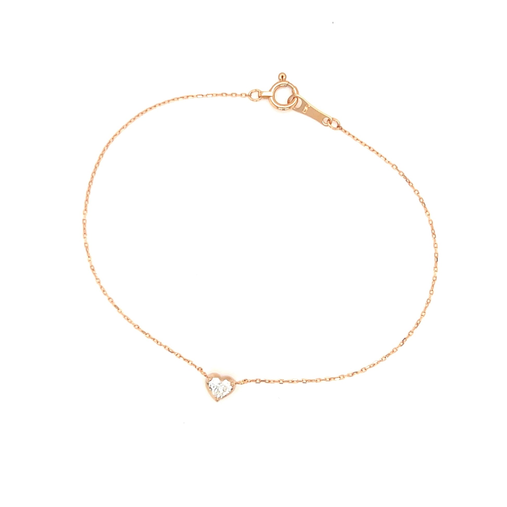 Heart - shaped Dia Heart Bracelet 0.14ct - JMW Jewelry Wholesale