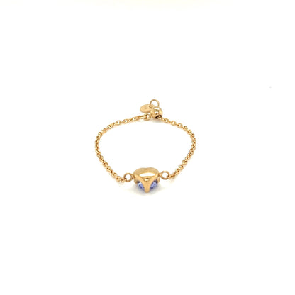 Heart Shaped Tanzanite Chain Ring - JMW Jewelry Wholesale